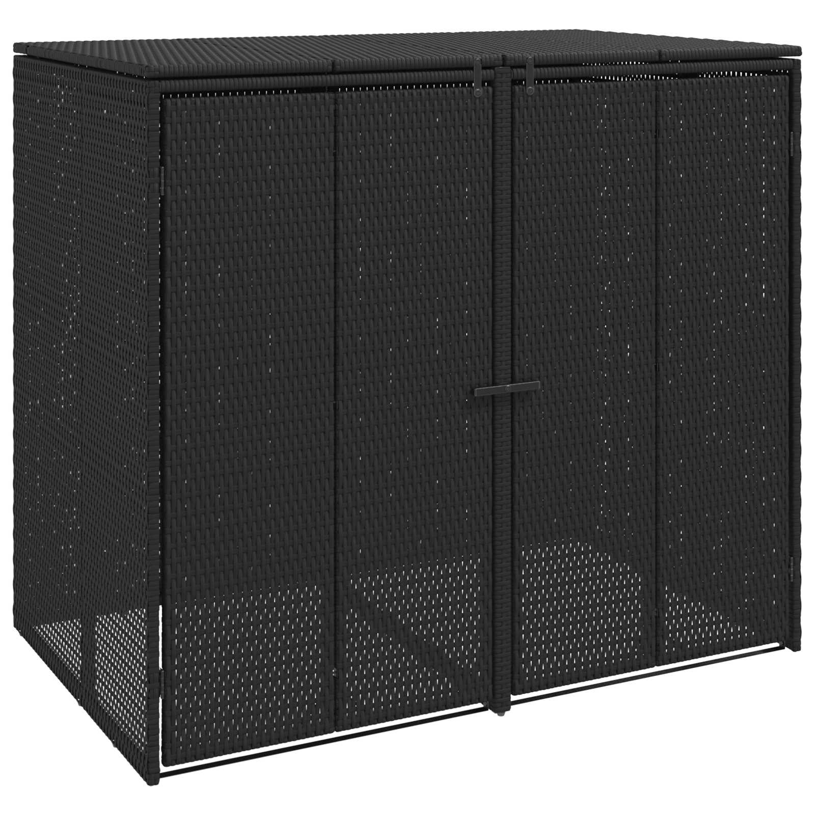 Afvalbak Box 2 pcs Zwart 65 x 80 x 115 cm Polyetheen