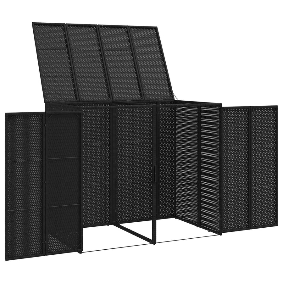 Afvalbak Box 2 pcs Zwart 65 x 80 x 115 cm Polyetheen