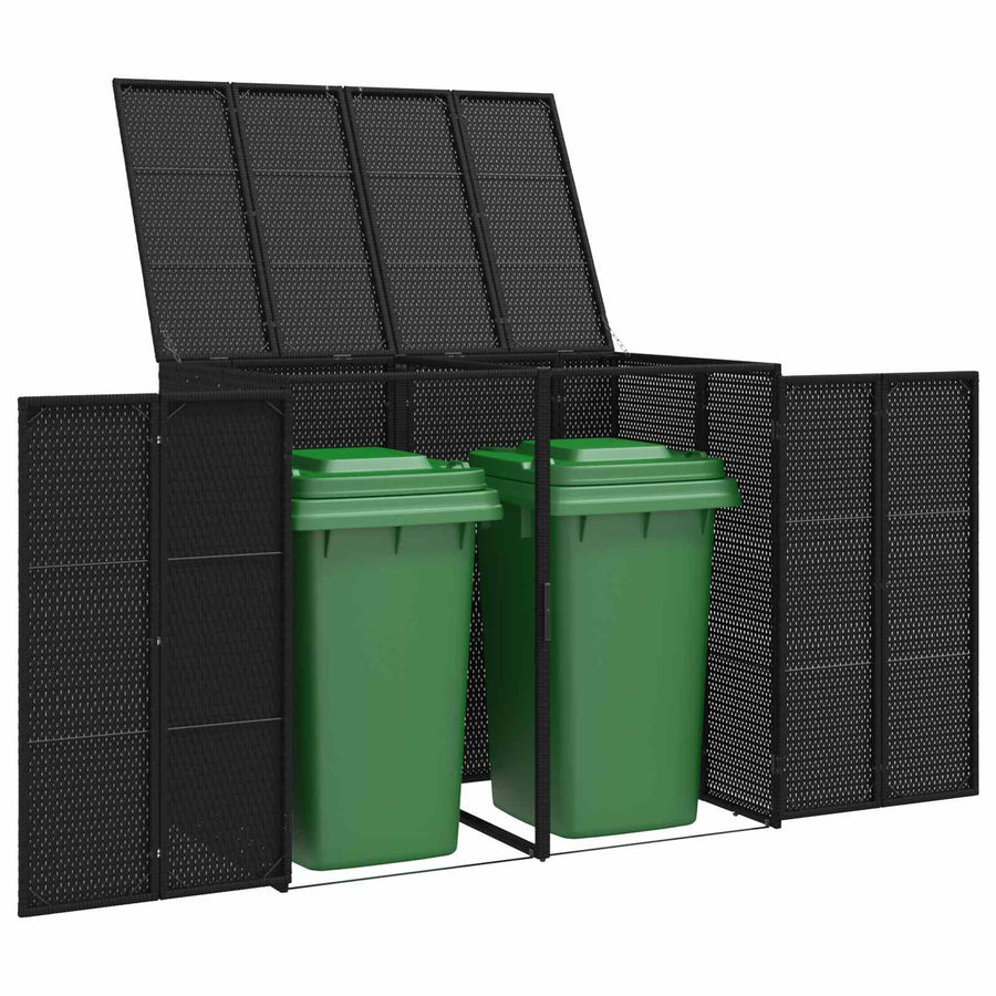 Afvalbak Box 2 pcs Zwart 65 x 80 x 115 cm Polyetheen