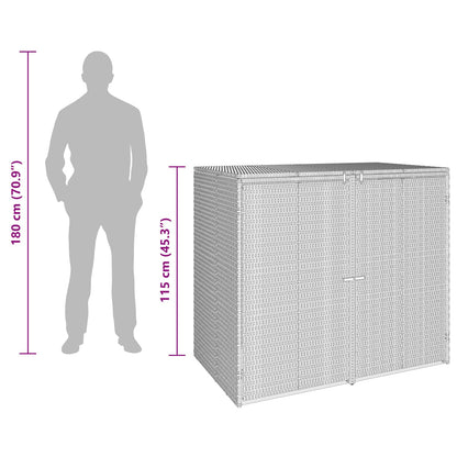 Afvalbak Box 2 pcs Zwart 65 x 80 x 115 cm Polyetheen