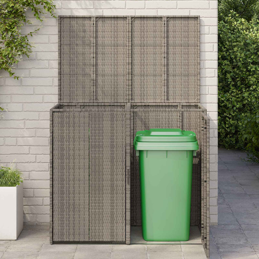 Afvalbak Box 2 pcs Grijs 65 x 80 x 115 cm Polyetheen