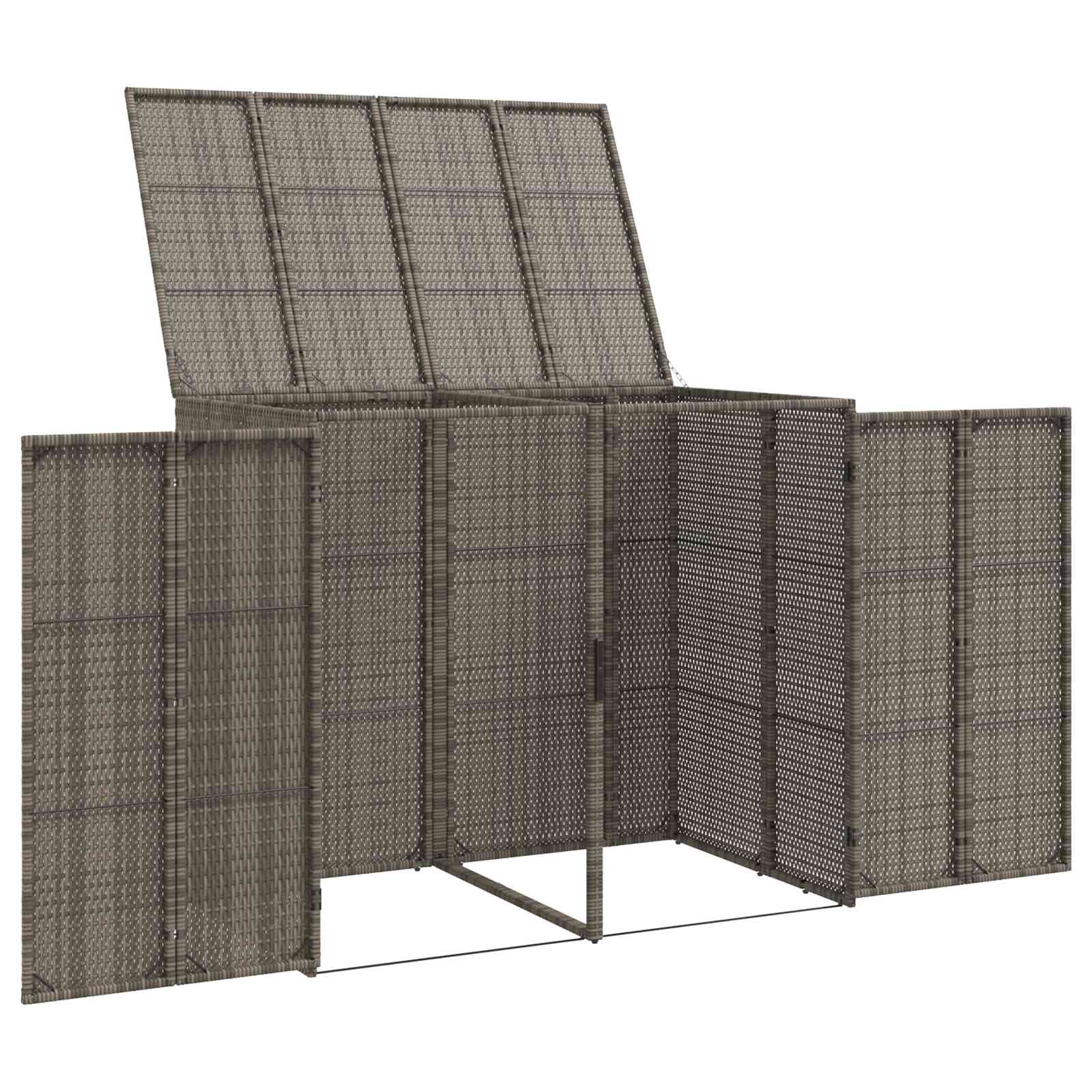 Afvalbak Box 2 pcs Grijs 65 x 80 x 115 cm Polyetheen