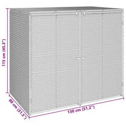 Afvalbak Box 2 pcs Grijs 65 x 80 x 115 cm Polyetheen
