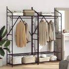 Open kledingkast metaal 2 stuks 78x36x158 cm zwart