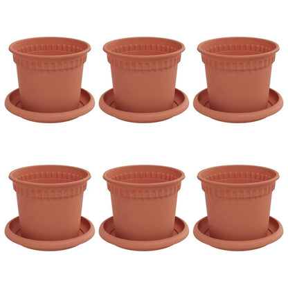 Plantenpotten 6 pcs Baksteenrood Ø 12,5 x 10 cm Kunststof