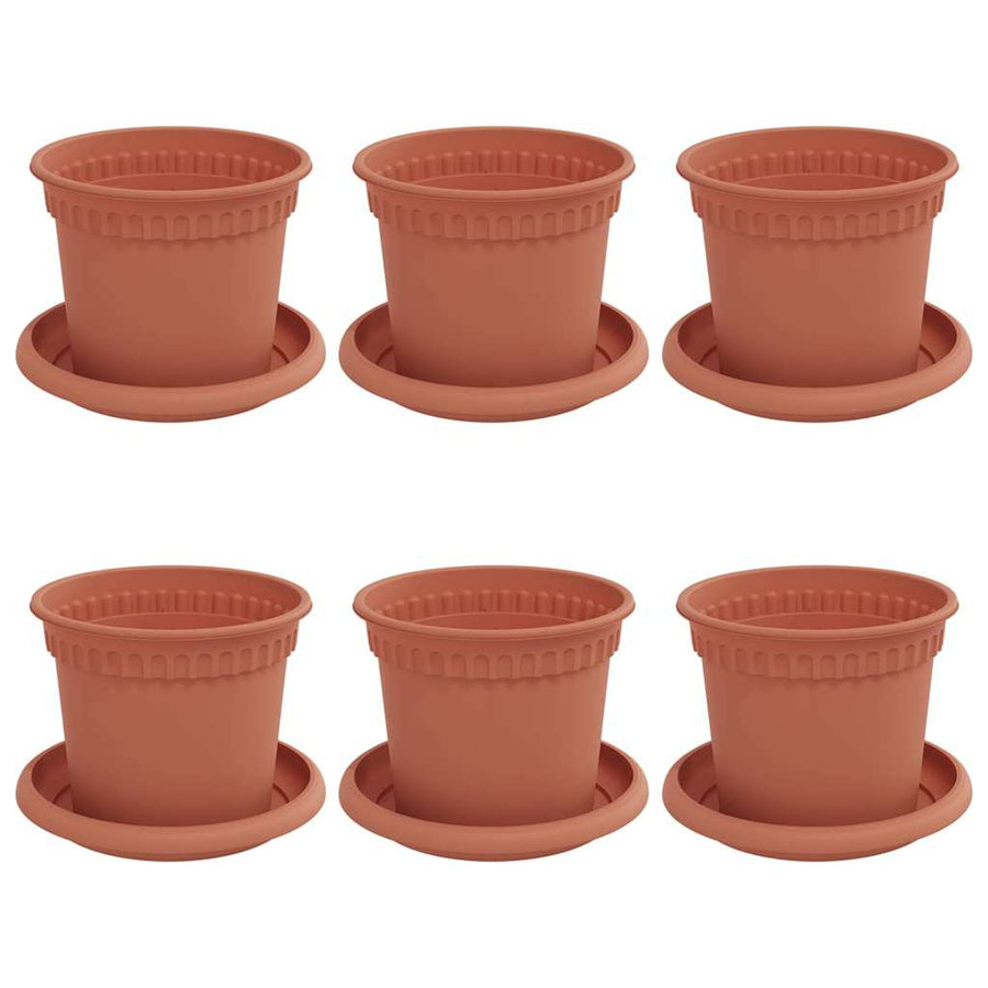 Plantenpotten 6 pcs Baksteenrood Ø 12,5 x 10 cm Kunststof