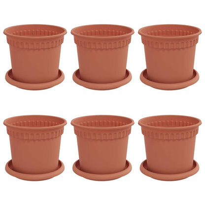 Plantenpotten 6 pcs Baksteenrood Ø 15 x 12 cm Kunststof