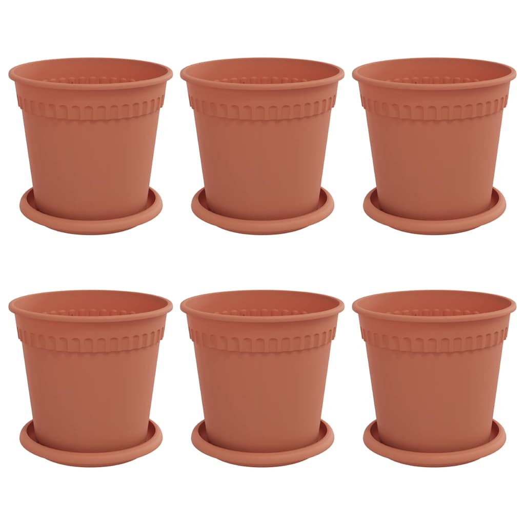 Plantenpotten 6 pcs Baksteenrood Ø 17 x 14 cm Kunststof