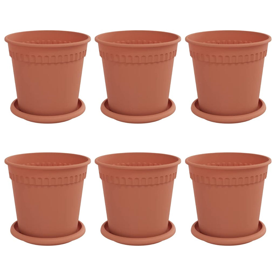 Plantenpotten 6 pcs Baksteenrood Ø 17 x 14 cm Kunststof