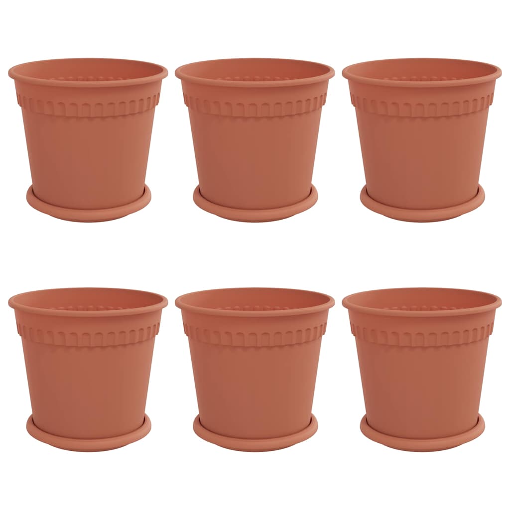 Plantenpotten 6 pcs Baksteenrood Ø 19 x 16 cm Kunststof