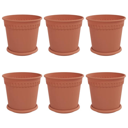 Plantenpotten 6 pcs Baksteenrood Ø 19 x 16 cm Kunststof