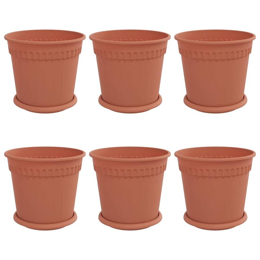 Plantenpotten 6 pcs Baksteenrood Ø 19 x 16 cm Kunststof