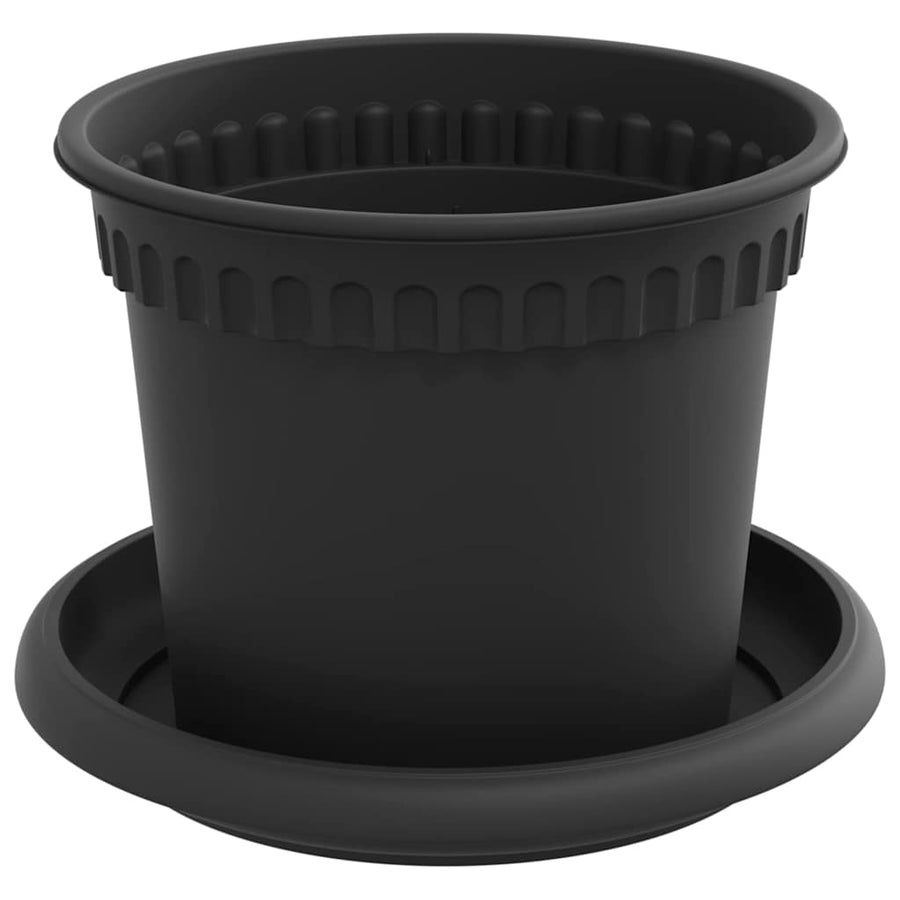 Plantenpotten 6 pcs Zwart Ø 12,5 x 10 cm Kunststof
