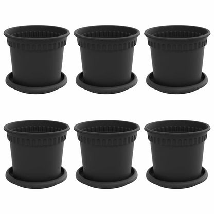 Plantenpotten 6 pcs Zwart Ø 15 x 12 cm Kunststof