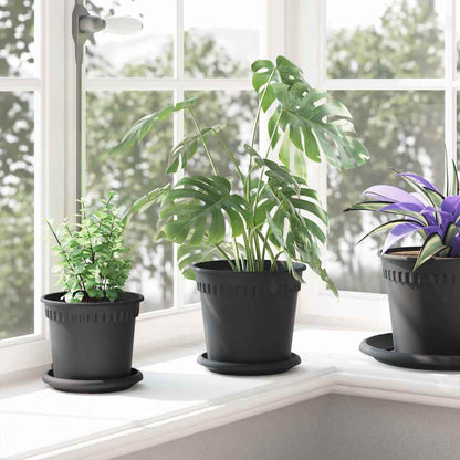 Plantenpotten 6 pcs Zwart Ø 17 x 14 cm Kunststof