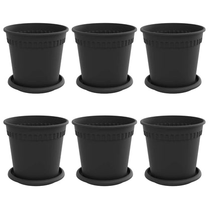 Plantenpotten 6 pcs Zwart Ø 17 x 14 cm Kunststof