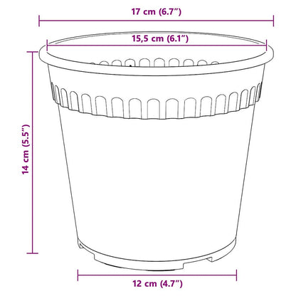 Plantenpotten 6 pcs Zwart Ø 17 x 14 cm Kunststof