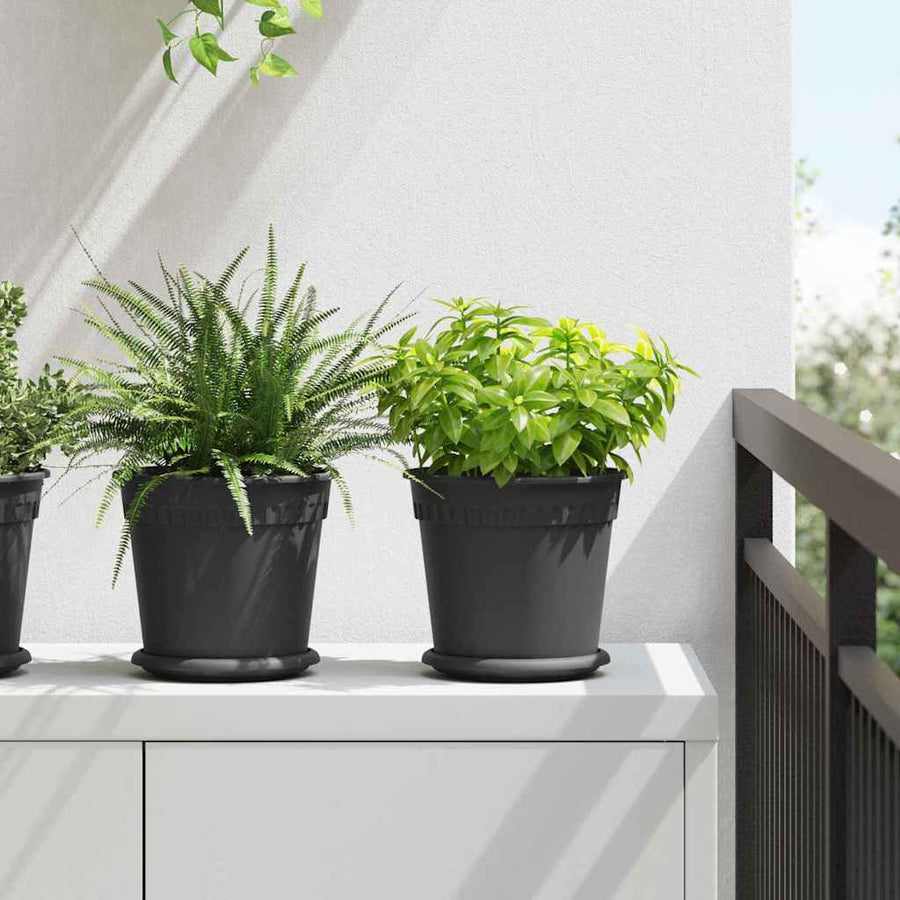 Plantenpotten 6 pcs Zwart Ø 19 x 16 cm Kunststof