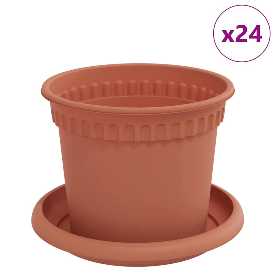 Plantenpotten 24 pcs Baksteenrood Ø 12,5 x 10 cm Kunststof