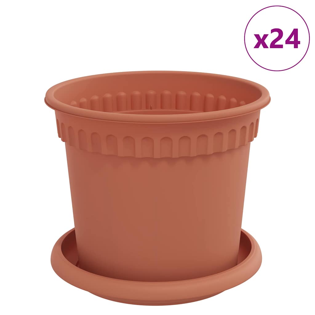 Plantenpotten 24 pcs Baksteenrood Ø 15 x 12 cm Kunststof