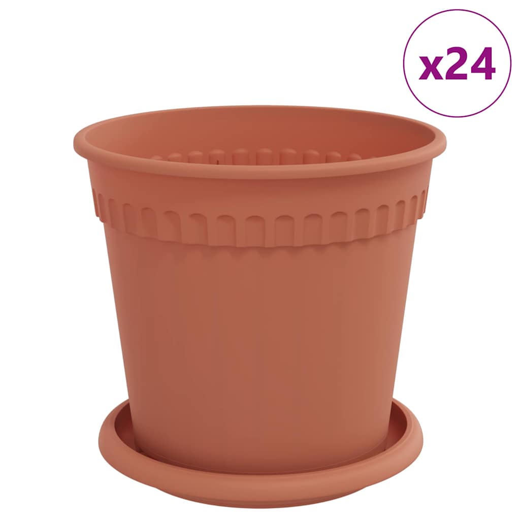 Plantenpotten 24 pcs Baksteenrood Ø 17 x 14 cm Kunststof