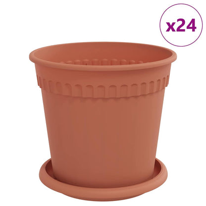 Plantenpotten 24 pcs Baksteenrood Ø 17 x 14 cm Kunststof