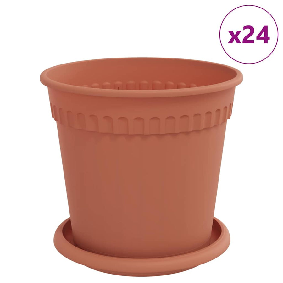 Plantenpotten 24 pcs Baksteenrood Ø 17 x 14 cm Kunststof