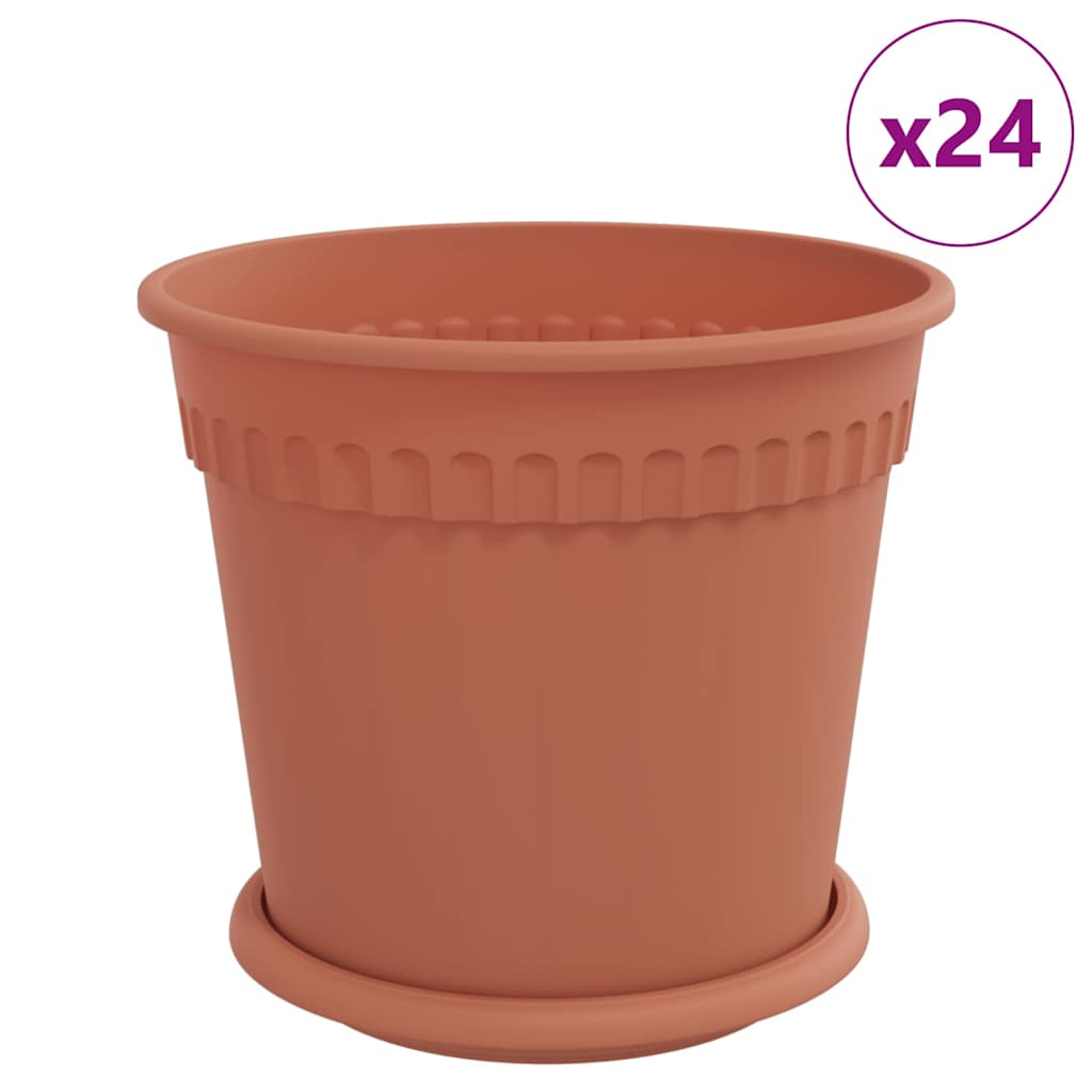 Plantenpotten 24 pcs Baksteenrood Ø 19 x 16 cm Kunststof
