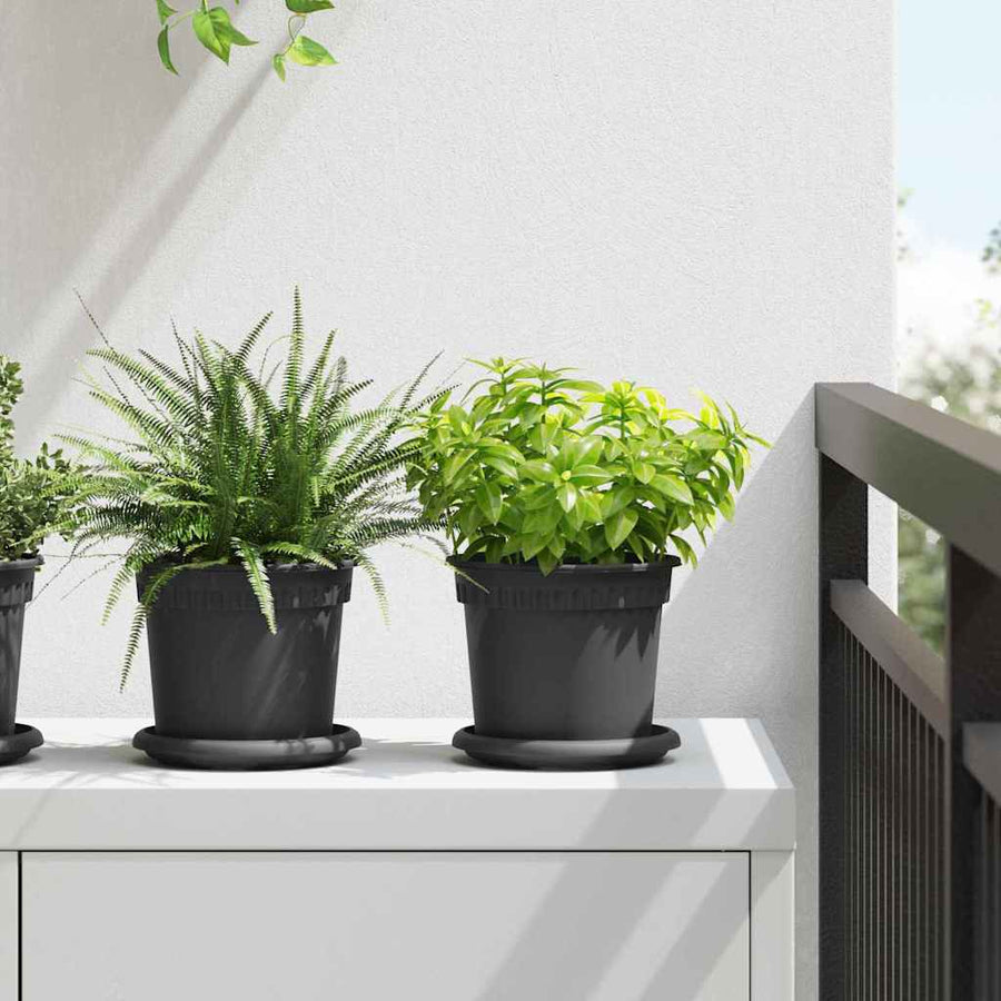 Plantenpotten 24 pcs Zwart Ø 15 x 12 cm Kunststof