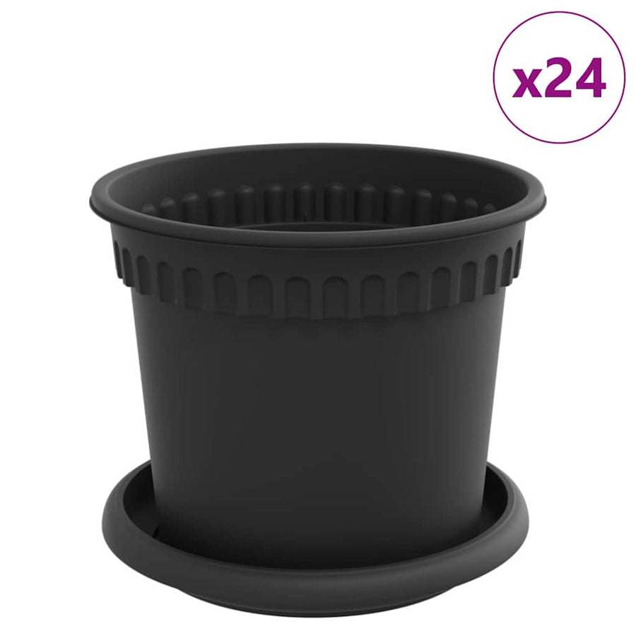 Plantenpotten 24 pcs Zwart Ø 15 x 12 cm Kunststof