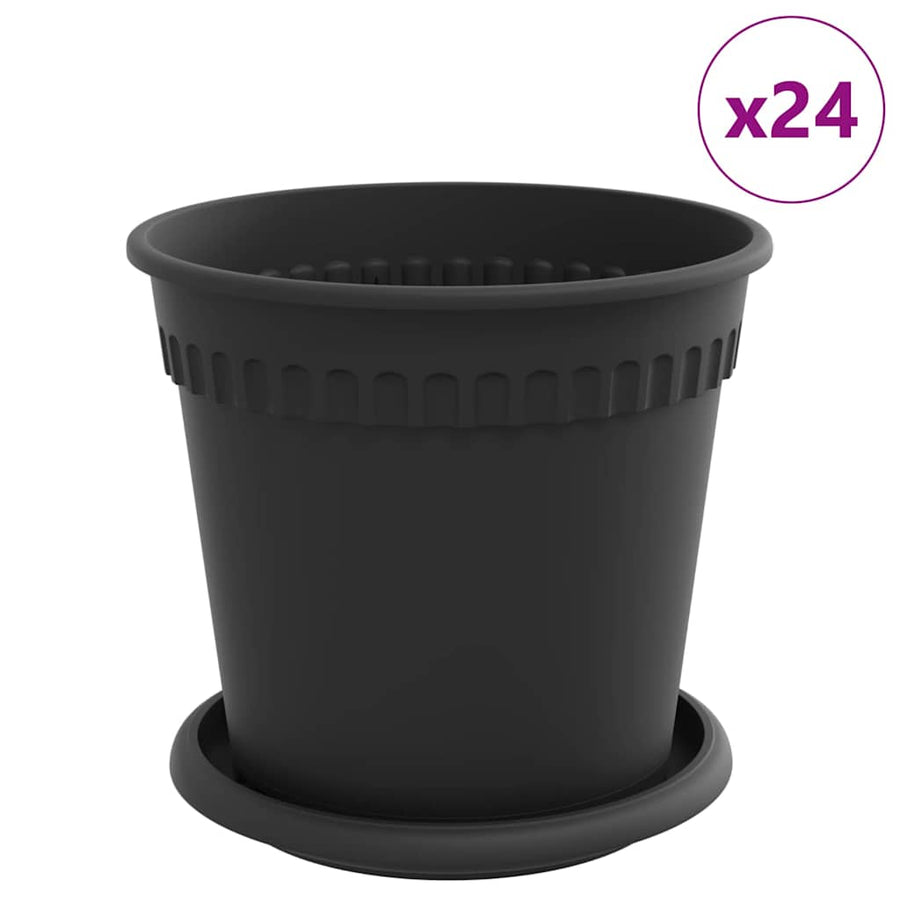 Plantenpotten 24 pcs Zwart Ø 17 x 14 cm Kunststof