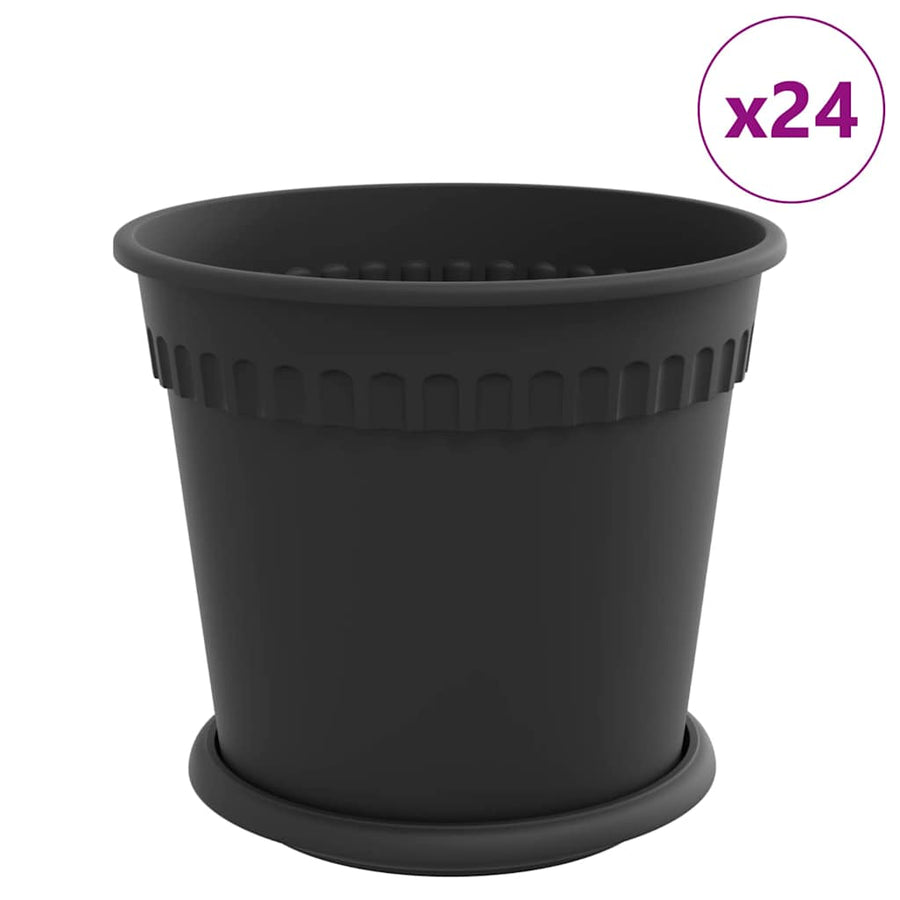 Plantenpotten 24 pcs Zwart Ø 19 x 16 cm Kunststof