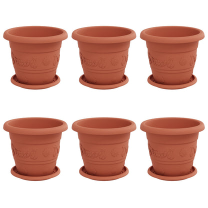 Plantenpotten 6 pcs Baksteenrood Ø 26 x 21.5 cm Kunststof