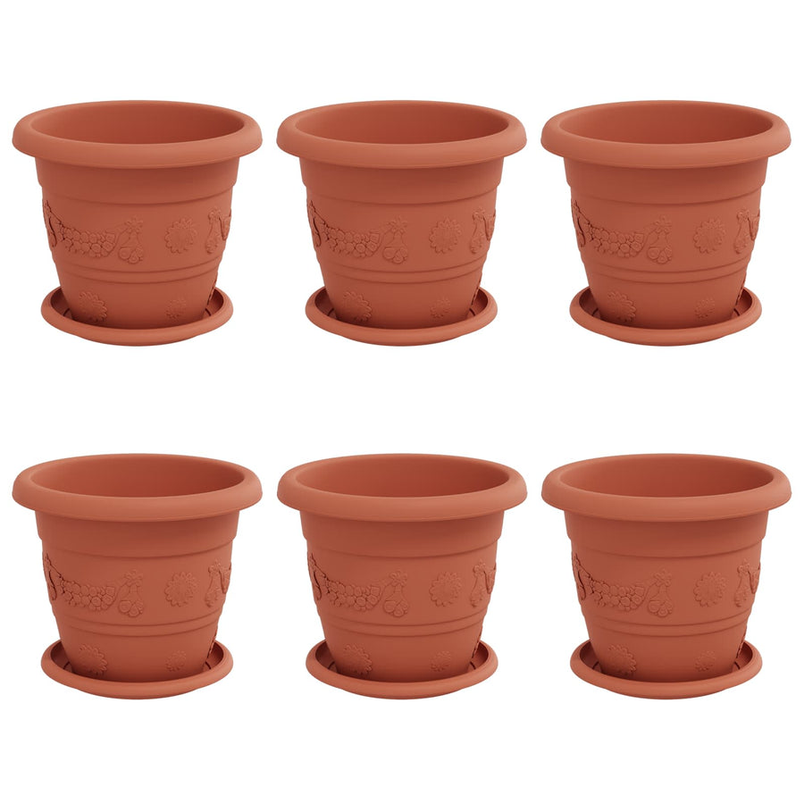 Plantenpotten 6 pcs Baksteenrood Ø 26 x 21.5 cm Kunststof