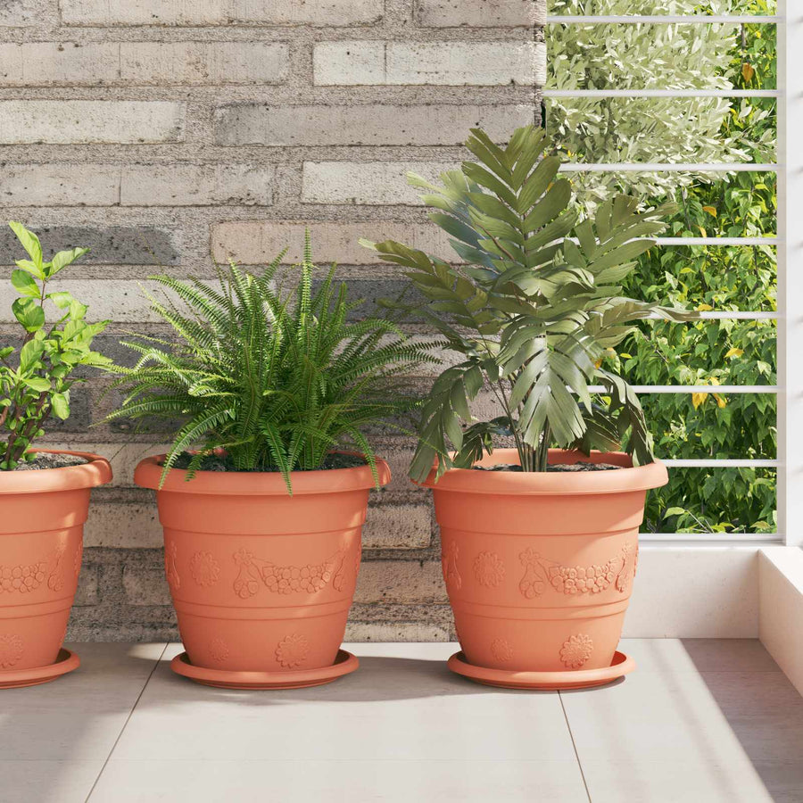 Plantenpotten 6 pcs Baksteenrood Ø 26 x 21.5 cm Kunststof