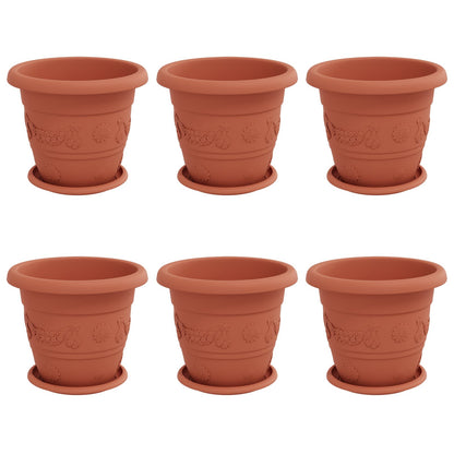 Plantenpotten 6 pcs Baksteenrood Ø 26 x 21.5 cm Kunststof