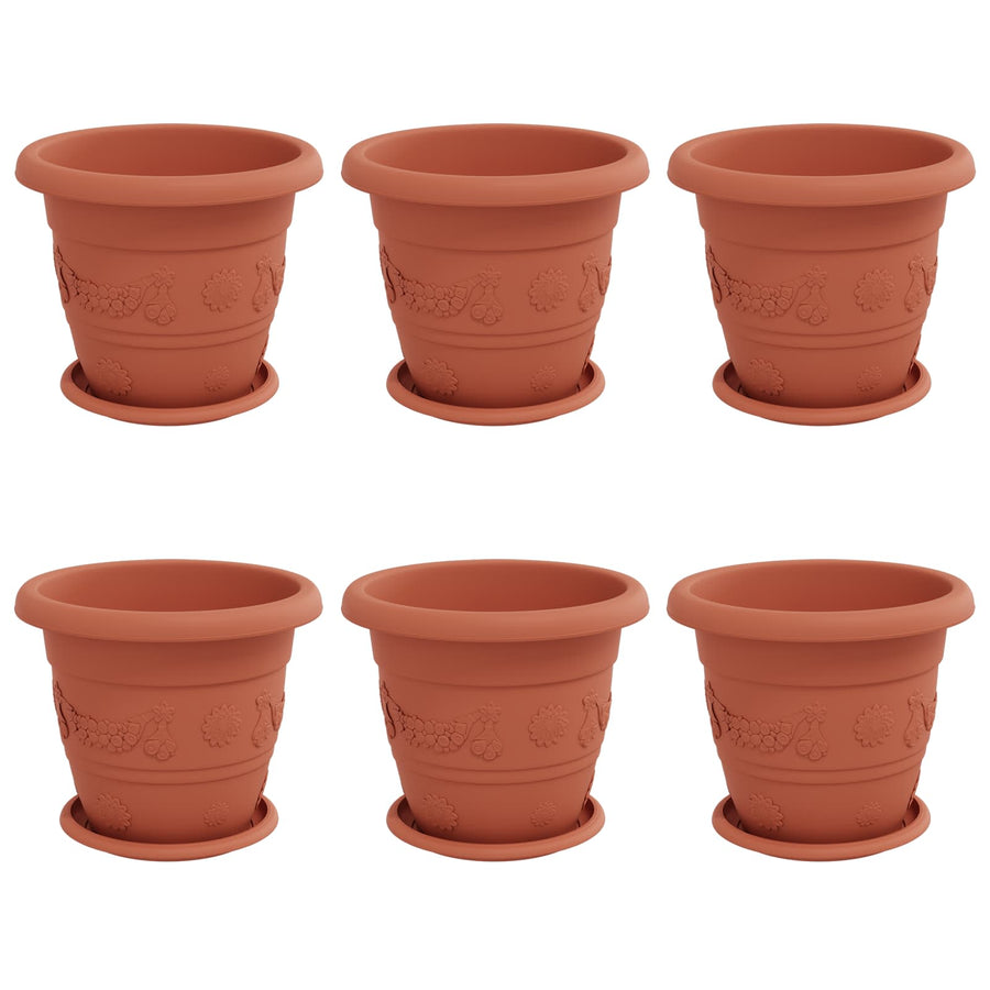 Plantenpotten 6 pcs Baksteenrood Ø 26 x 21.5 cm Kunststof