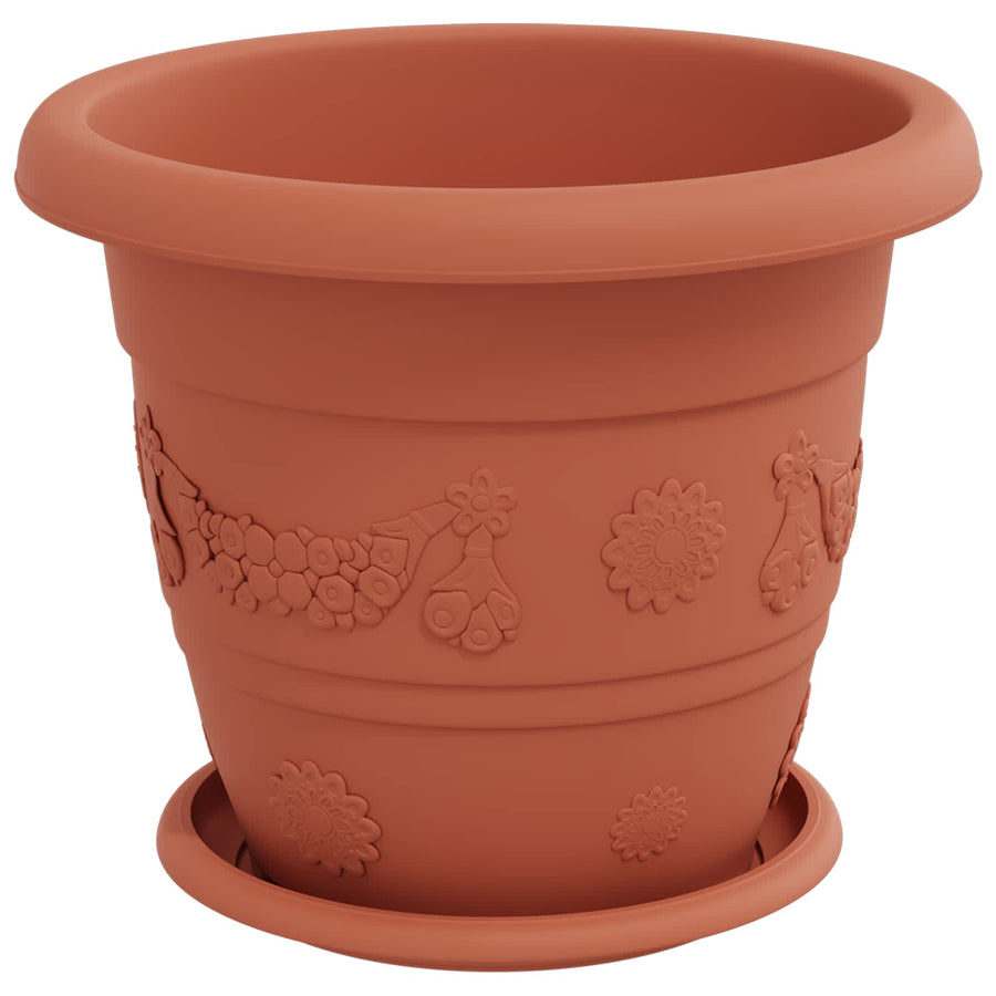 Plantenpotten 6 pcs Baksteenrood Ø 26 x 21.5 cm Kunststof