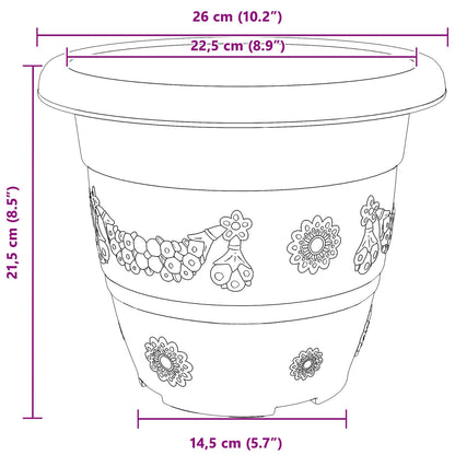 Plantenpotten 6 pcs Baksteenrood Ø 26 x 21.5 cm Kunststof