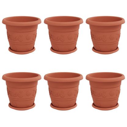 Plantenpotten 6 pcs Baksteenrood Ø 26 x 21.5 cm Kunststof