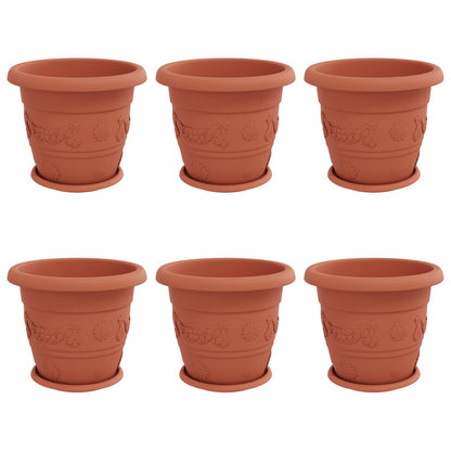 Plantenpotten 6 pcs Baksteenrood Ø 26 x 21.5 cm Kunststof