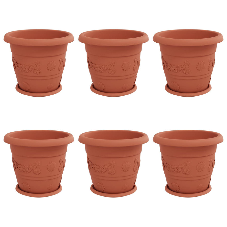 Plantenpotten 6 pcs Baksteenrood Ø 26 x 21.5 cm Kunststof