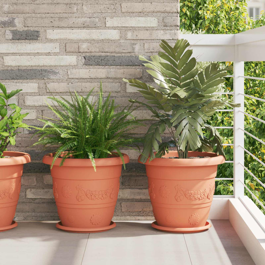 Plantenpotten 6 pcs Baksteenrood Ø 26 x 21.5 cm Kunststof