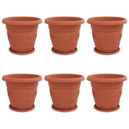 Plantenpotten 6 pcs Baksteenrood Ø 26 x 21.5 cm Kunststof