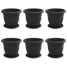 Plantenpotten 6 pcs Zwart Ø 26 x 21.5 cm Kunststof
