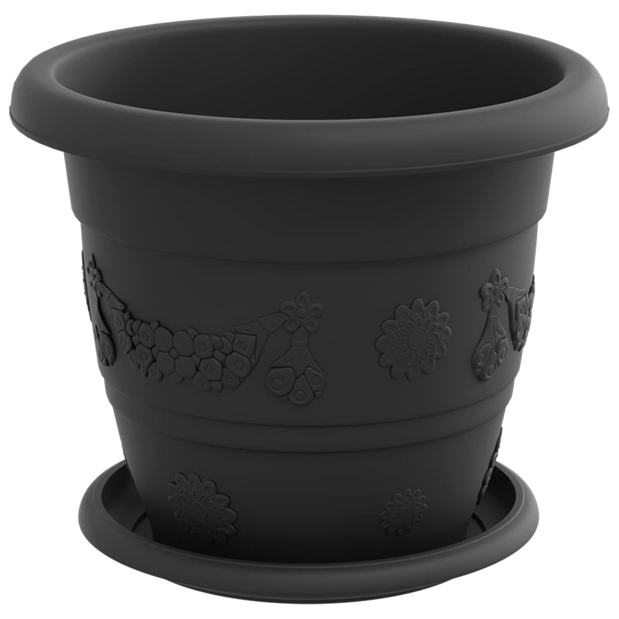 Plantenpotten 6 pcs Zwart Ø 26 x 21.5 cm Kunststof
