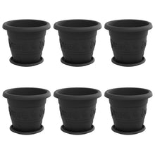 Plantenpotten 6 pcs Zwart Ø 26 x 21.5 cm Kunststof