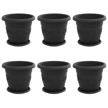 Plantenpotten 6 pcs Zwart Ø 26 x 21.5 cm Kunststof