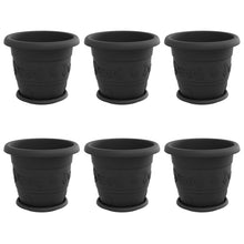Plantenpotten 6 pcs Zwart Ø 30 x 25 cm Kunststof