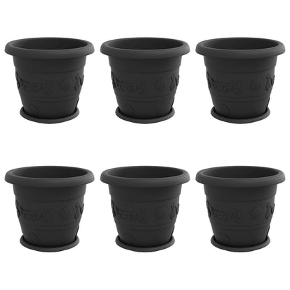 Plantenpotten 6 pcs Zwart Ø 26 x 21.5 cm Kunststof